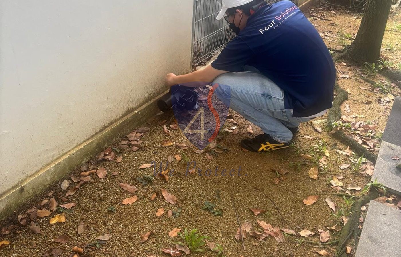 Rodent bait station inspection by Four Solutions Singapore